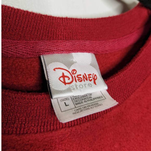 Vintage Mickey Mouse Disney Fleece Crewneck Sweatshirt Red Large Oversized - Picture 4 of 7